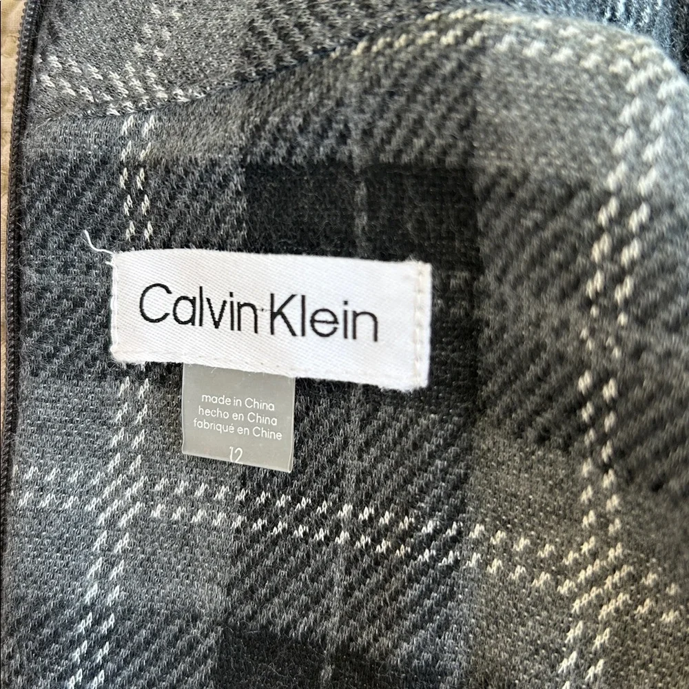 New Calvin Klein Gray Plaid Dress - Picture 5 of 6